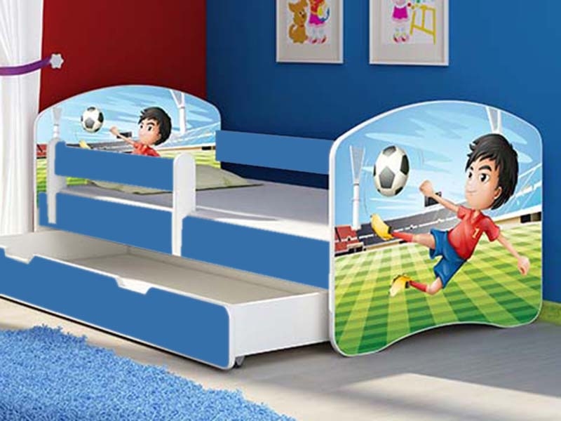 MyKids - Patut Tineret cu Sertar si Saltea Football 160x80