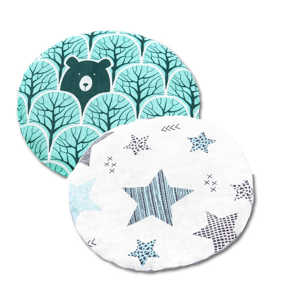 Set 2 pernute anticolici cu samburi de cirese Kidizi Animals All Mint Stars, 19 cm