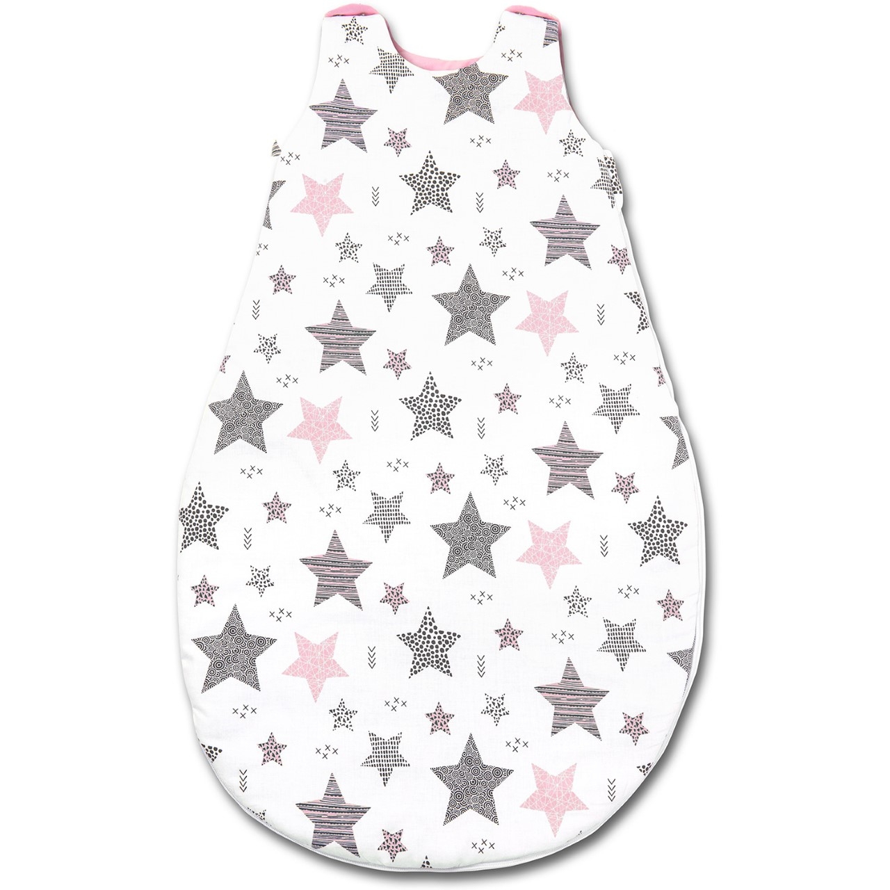 Sac de dormit copii 3-18 luni Kidizi All Pink Stars, 1 tog