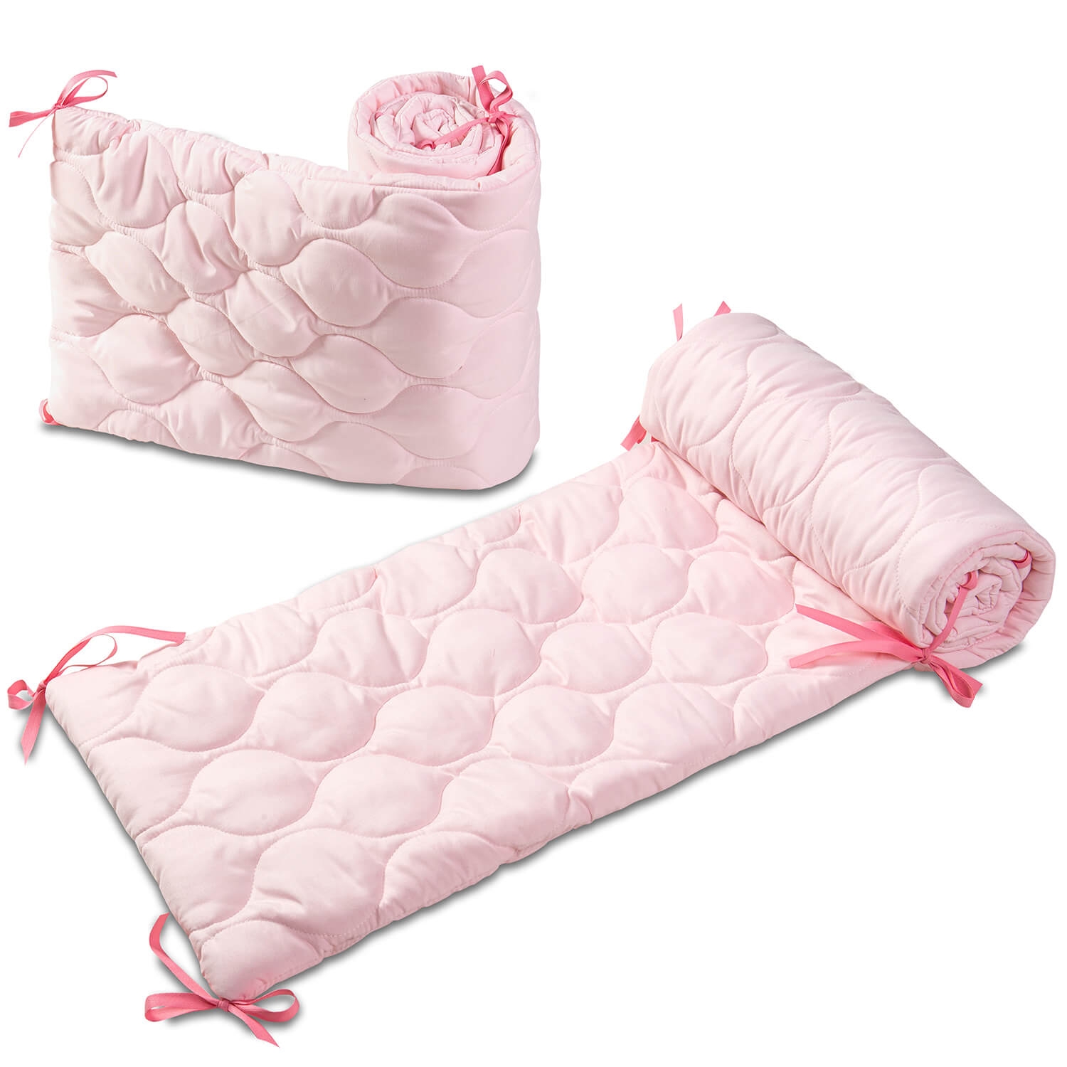 Set 2 aparatori matlasate patut 120x60 cm Kidizi Pink Deluxe