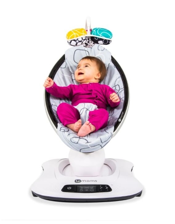 Fotoliu balansoar bebelusi MamaRoo Plush 4th Generation Silver 4Moms