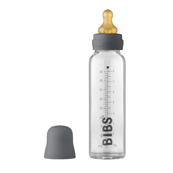 Set complet biberon Bibs din sticla anticolici, 225 ml, Iron