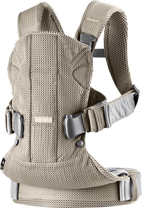 BabyBjorn - Marsupiu anatomic One Air Greige 3D Mesh