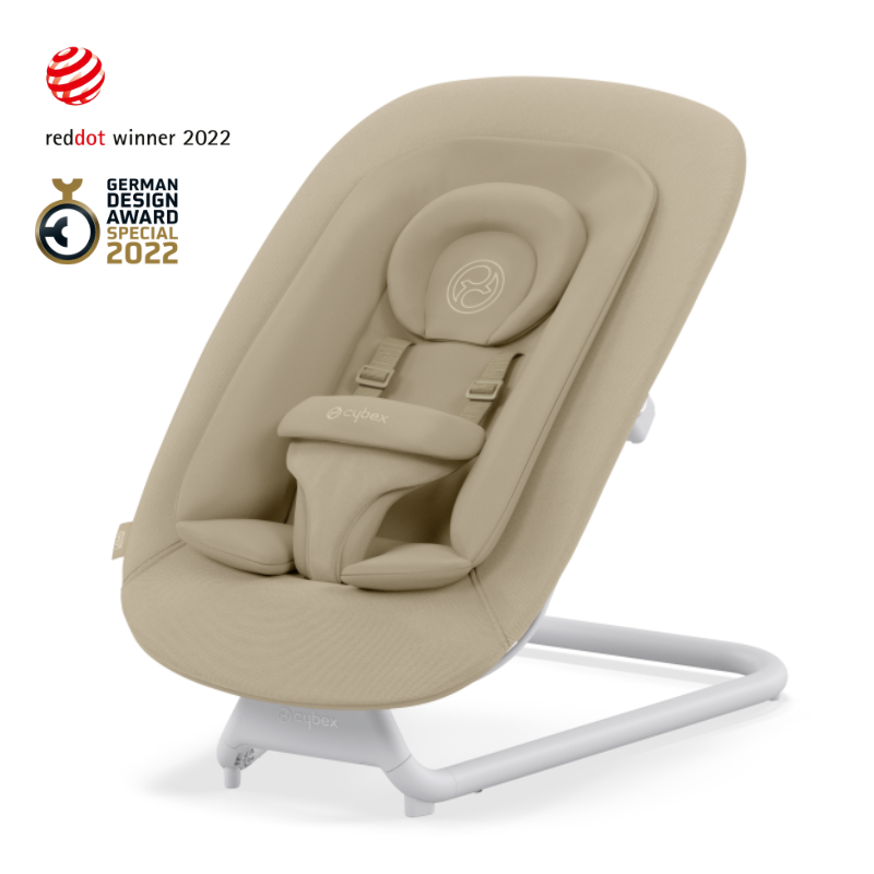 Balansoar tip bouncer Cybex Lemo Sand White cu spatar reglabil, recomandat de la nastere pana la 15kg