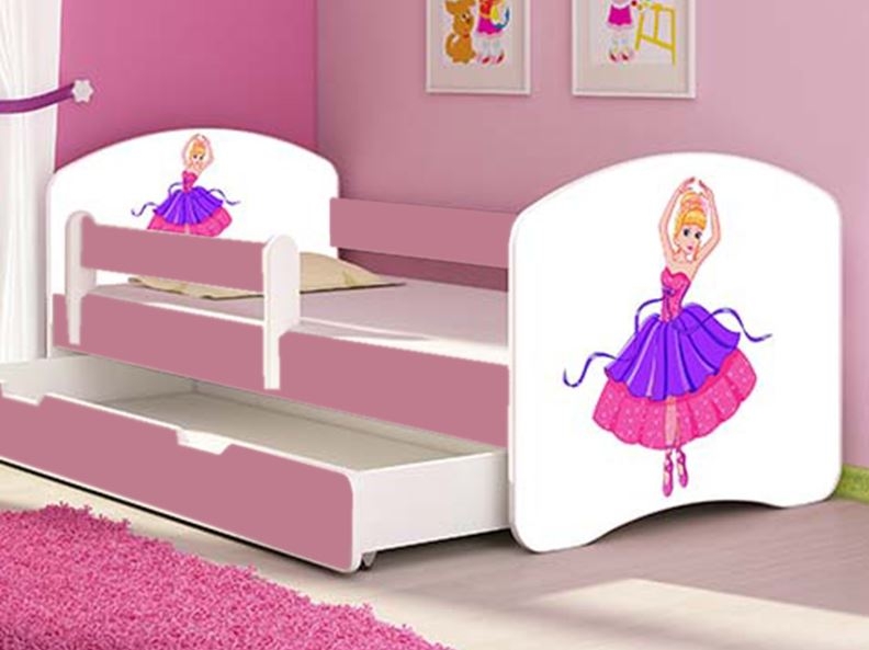 MyKids - Patut Tineret cu Sertar si Saltea Ballerina 160x80