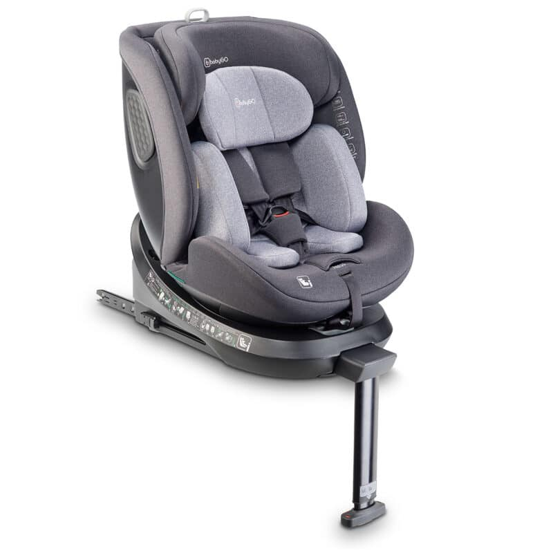 Scaun auto rotativ cu isofix BabyGo MOVE360 Grey, recomandat 40-150 cm, certificat R129