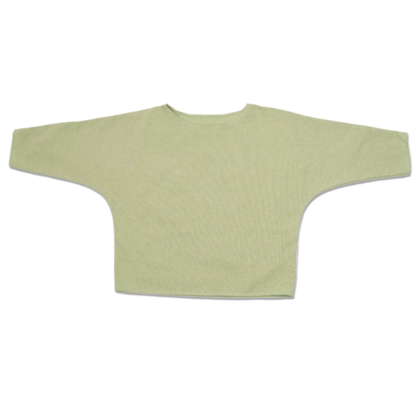 Bluza dama din in si bumbac cu maneca trei sferturi Kidizi Dakota green S/M