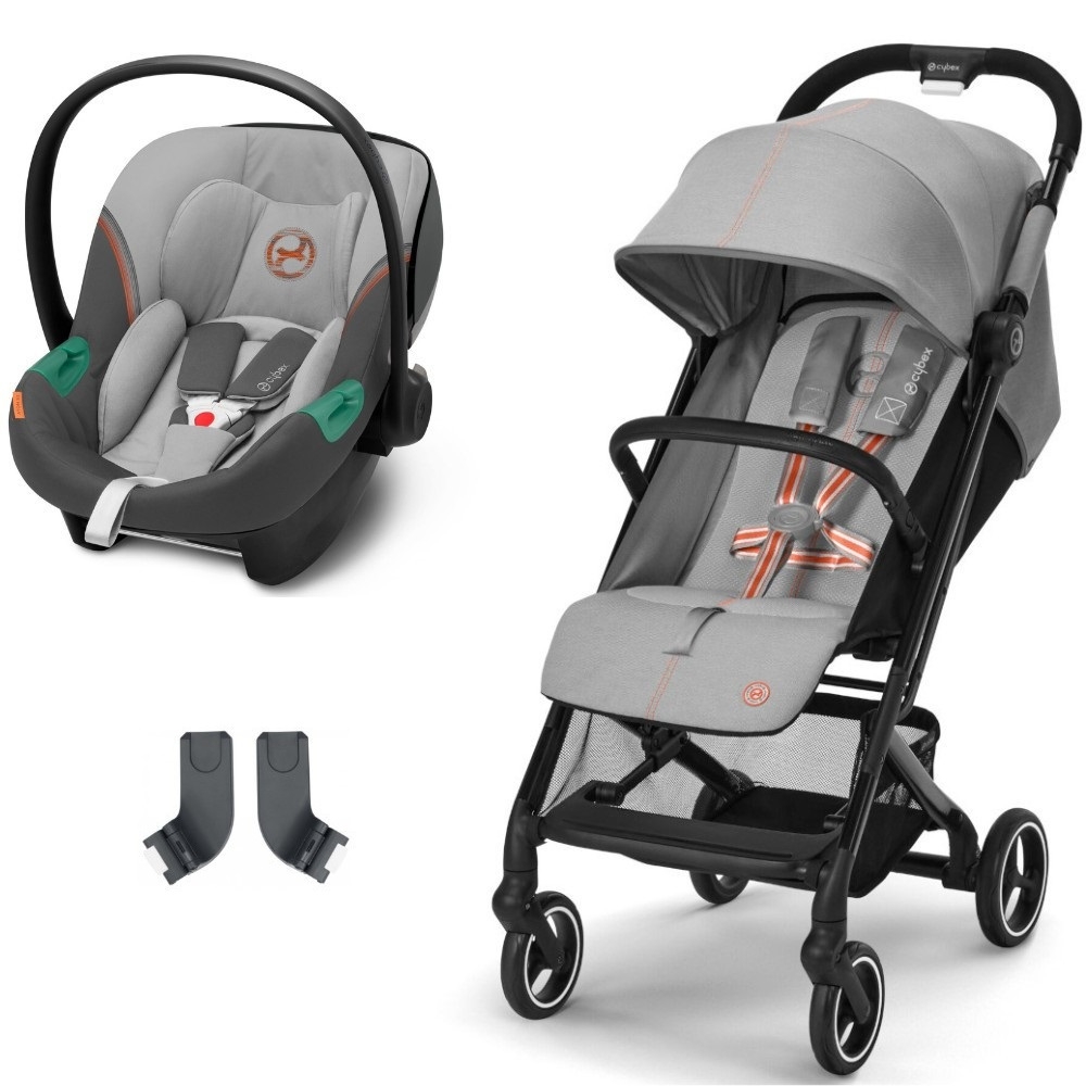 Carucior sport compact Cybex Beezy Lava Grey, include scoica auto Aton S2 i-Size