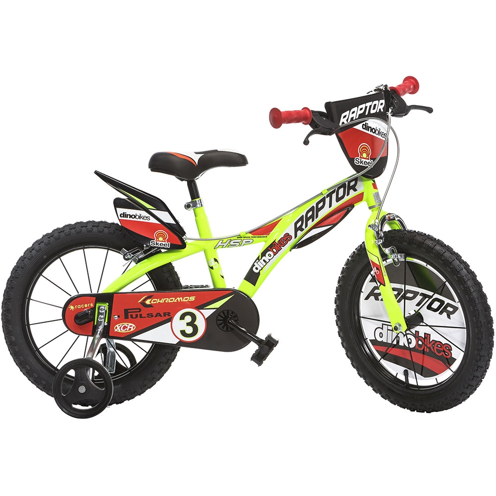 Bicicleta copii 14` Raptor galben Dino Bikes