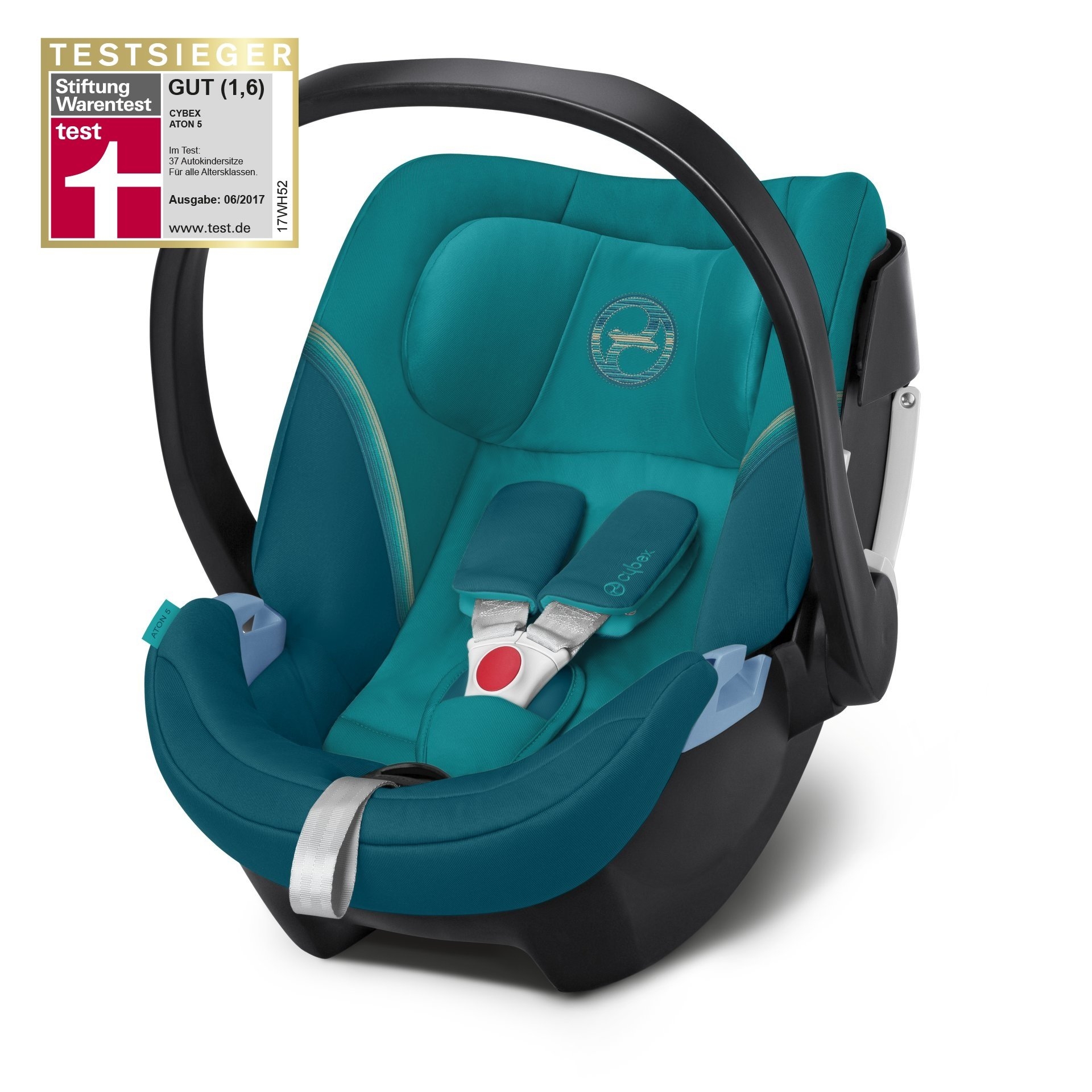 Scoica auto Cybex Aton 5 pentru bebelusi prematuri River Blue, ADAC Test Good 1,6