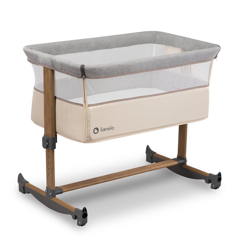 Patut co-sleeper cu balansare Lionelo Leonie Beige Sand