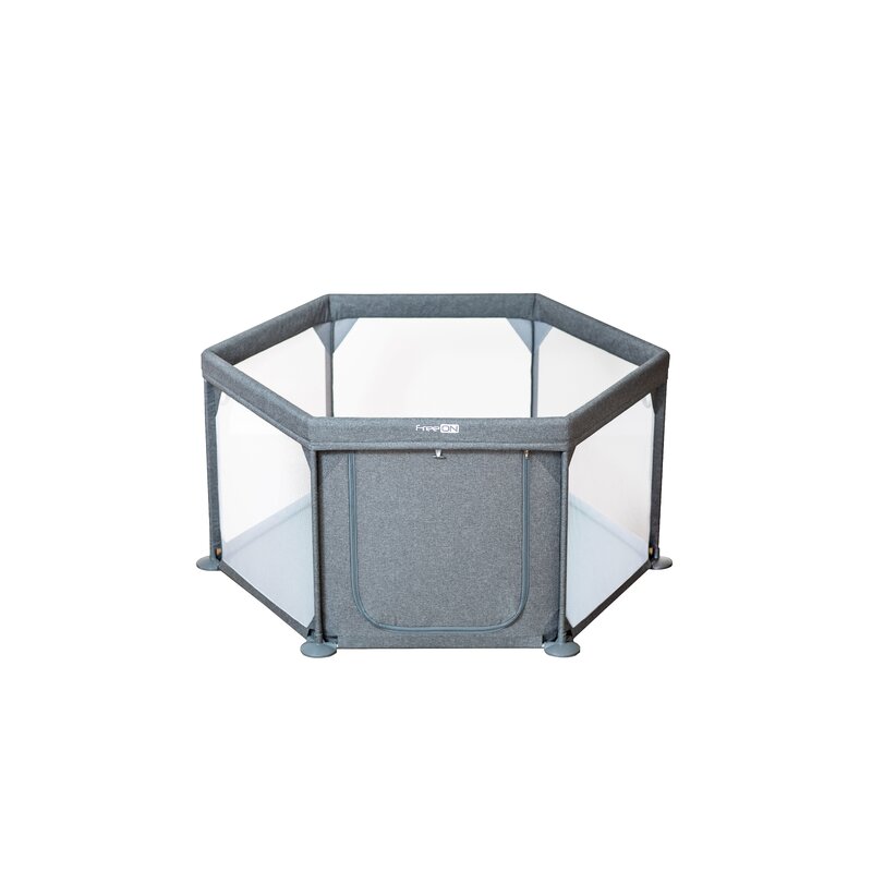 Tarc de joaca pentru bebe hexagonal 117 x 67 x 67 cm FreeON Grey