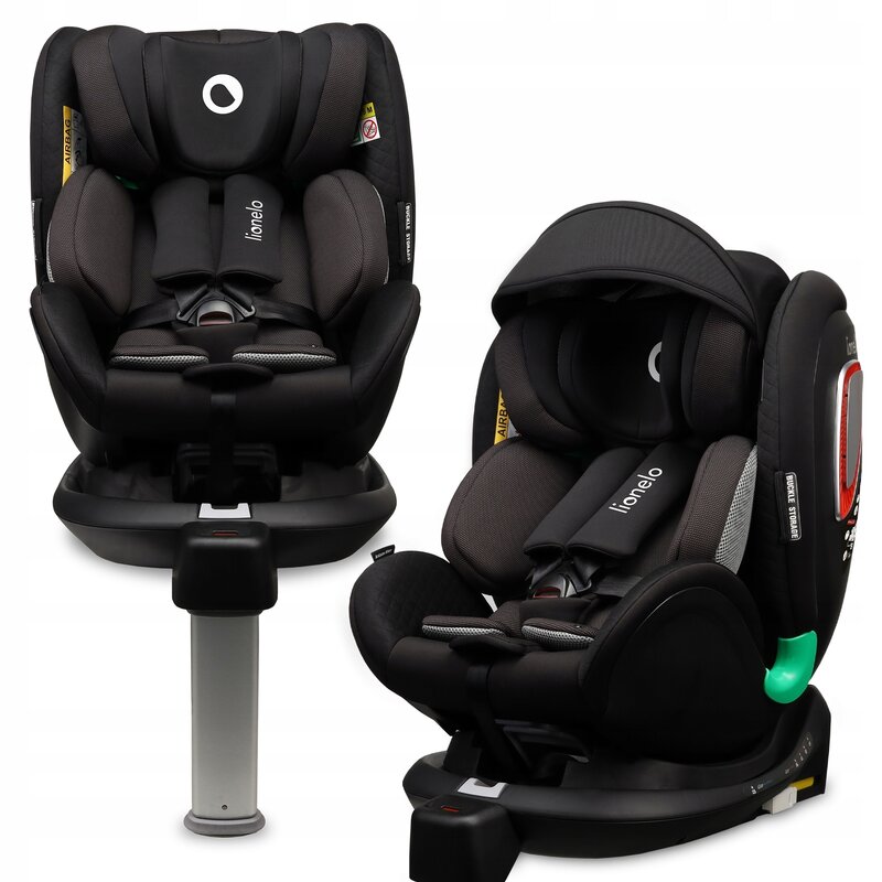 Scaun auto Lionelo Antoon RWF, rotativ 360 grade, cu Isofix, 0-18 kg Negru