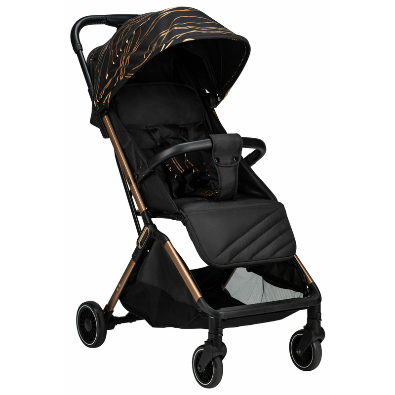 Carucior sport pliabil automat, Unique, Spatar reglabil, Suport pentru sticla, 6.6 Kg, Conform cu standardul european de securitate EN 1888-2:2018, FreeON, Gold Rose