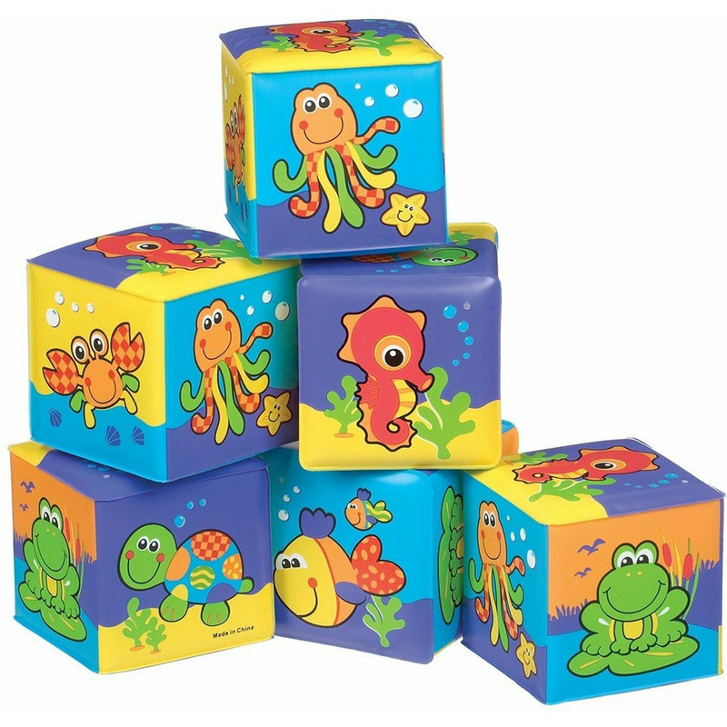 Set 6 cuburi noi pentru baie, Playgro, cu animalute marine