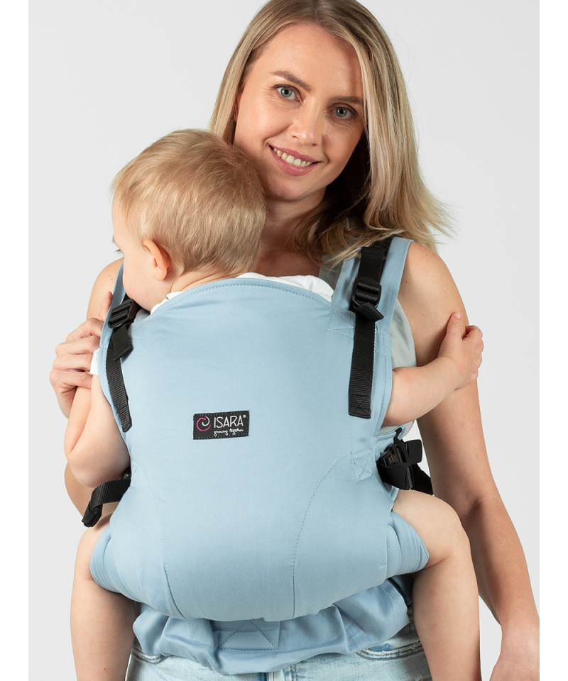 Marsupiu ergonomic bumbac organic Isara The One Azzurro