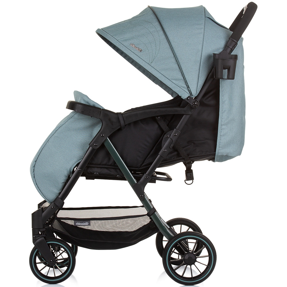 Carucior sport cu husa picioare Chipolino Amber pastel green, recomandat de la nastere pana la 22 kg