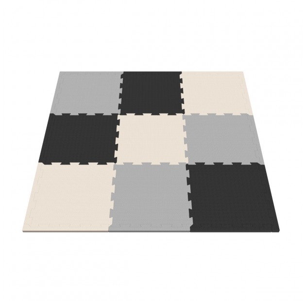 Covor din spuma pentru copii tip puzzle antiderapant si termoizolant, 119x119 cm, Tulano Gioco 15, 21 piese, 1 cm grosime, EN 71-1/EN 71-2/EN 71-3, CE