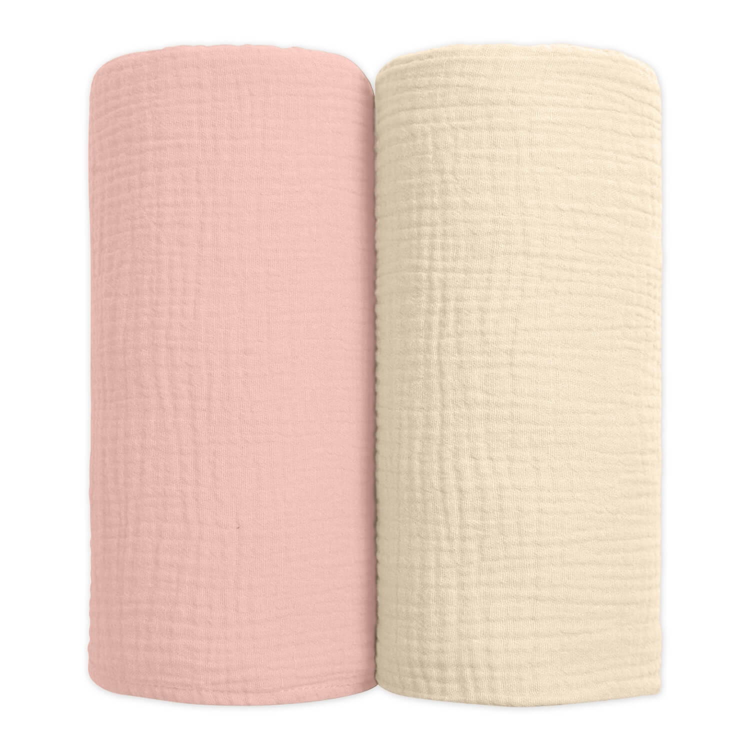 Set 2 paturi pentru bebelusi de vara din muselina dubla 100x100 cm Kidizi Pink, bumbac 100%