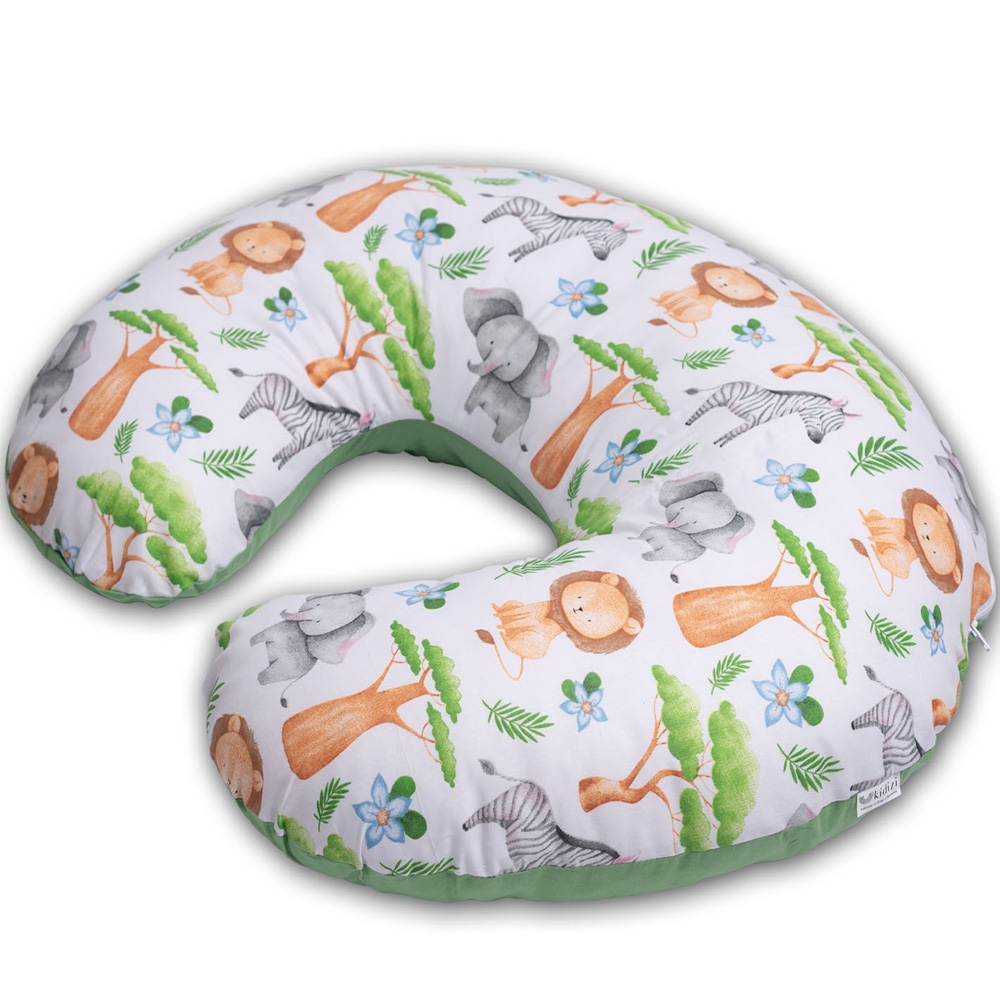 Perna pentru alaptare multifunctionala 3 in 1 Kidizi Celia Safari, poate fi utilizat ca si suport tummy time si fotoliu bebe