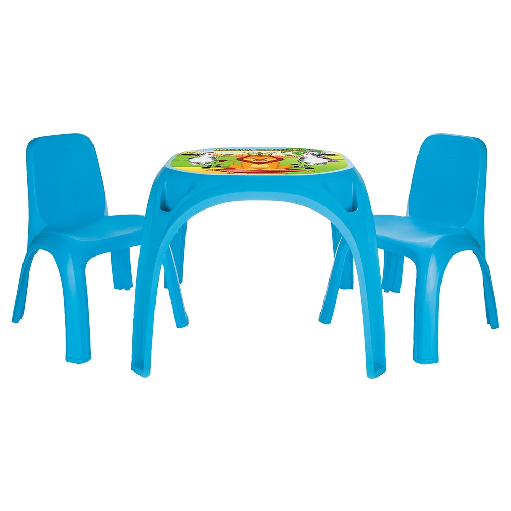 Set masuta cu 2 scaune pentru copii Pilsan King Table blue