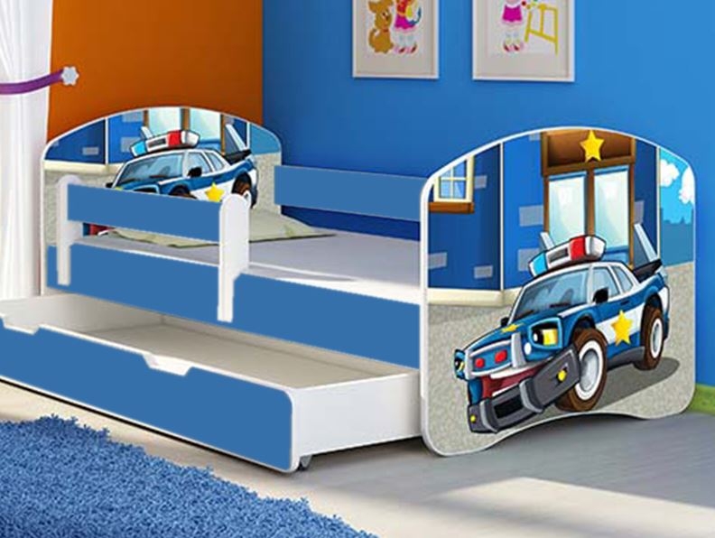 MyKids - Patut Tineret cu Sertar si Saltea Police 140x70