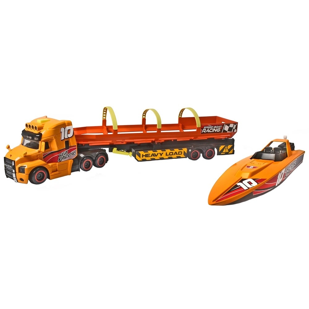 Set Dickie Toys Camion cu remorca si barca