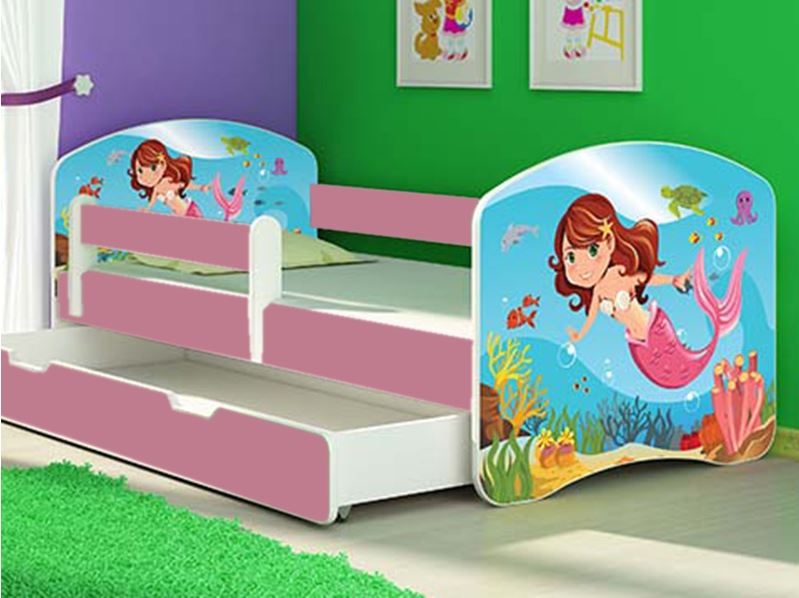 MyKids - Patut Tineret cu Sertar si Saltea Mermaid 160x80