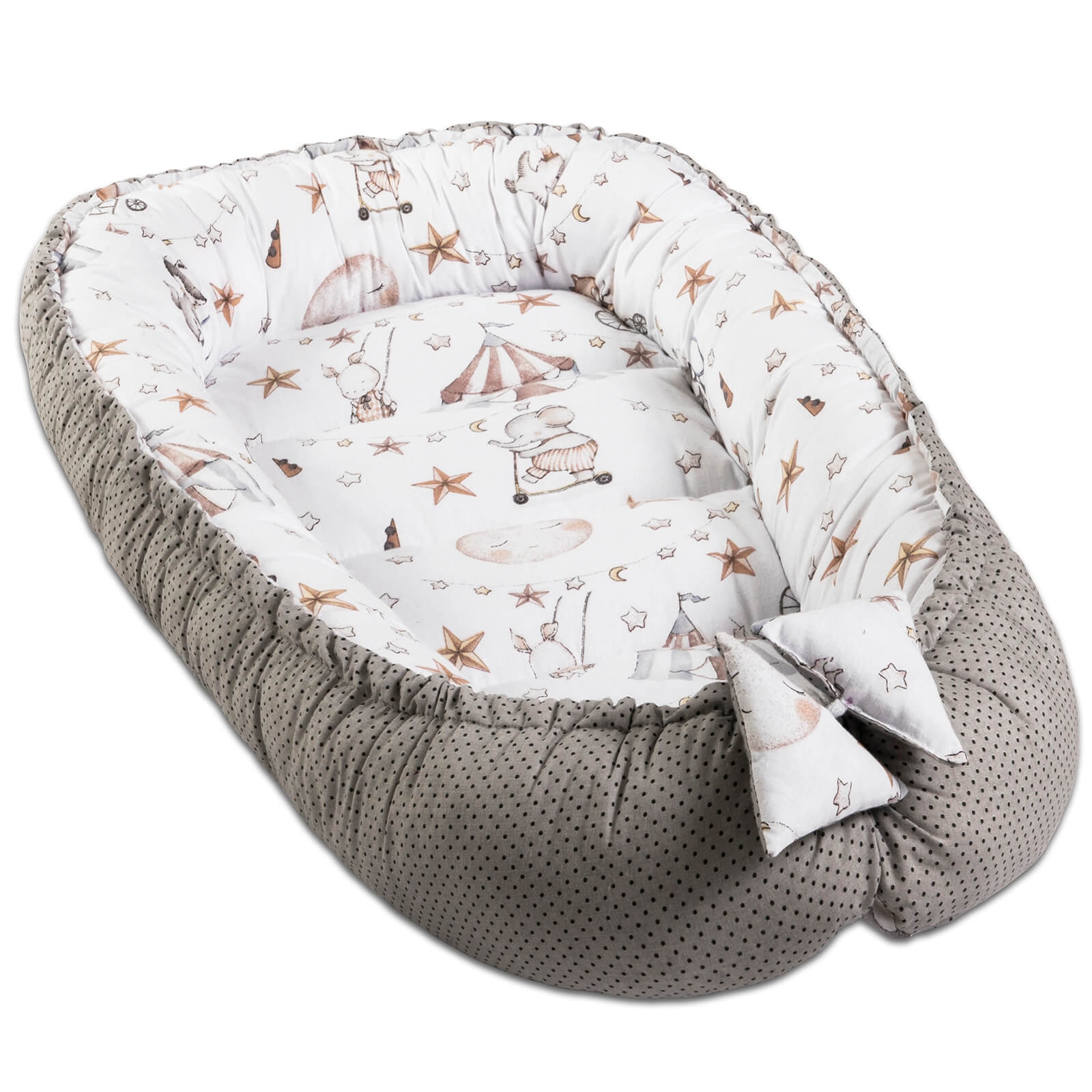 Cosulet bebelus pentru dormit Kidizi Baby Nest Cocoon 90x50 cm Circus