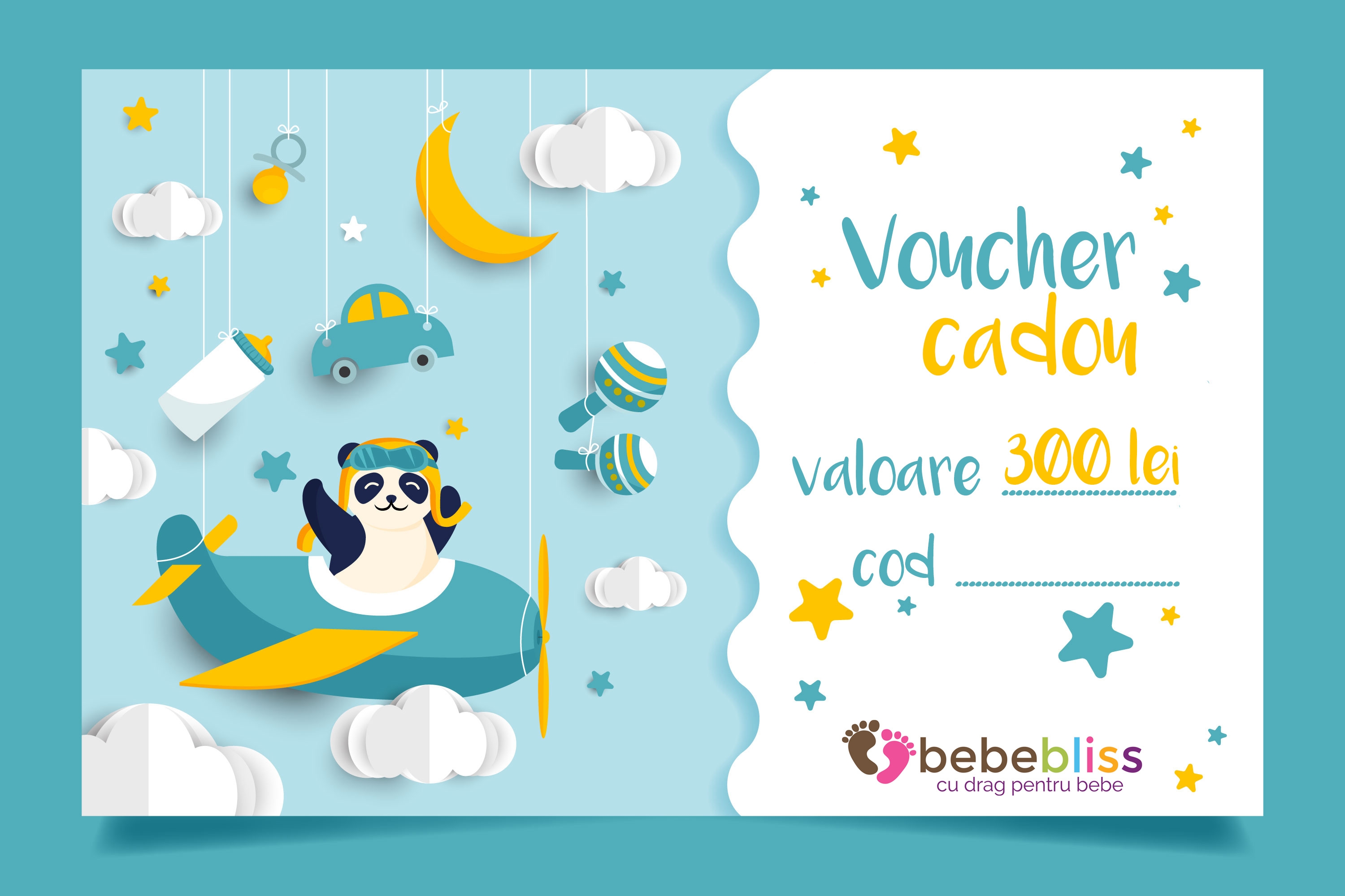 Voucher cadou 300 lei Bebebliss